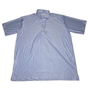 Collars & Co Mens XL Featherweight Relaxed Dress Collar Polo Blue Diamond Print